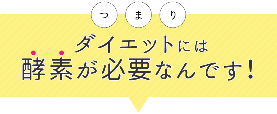 つまりダイエットには酵素が必要なんです！